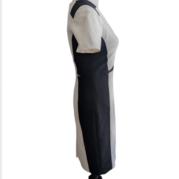 Karen Millen Colorblock Dress | Cream & Black | Size US 6 | Bodycon - Picture 8 of 10